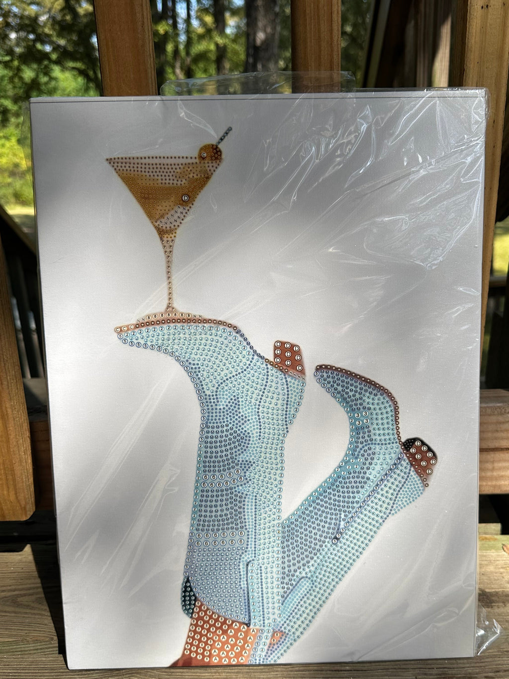 Double Blue Boot Martini Kit Diamond Art. Done in a Day.